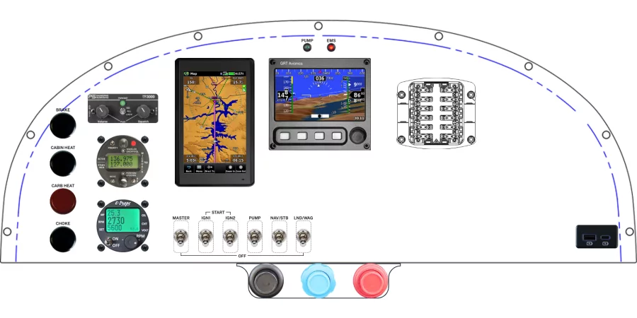 An RANS Aircraft S-7S Courier instrument panel design