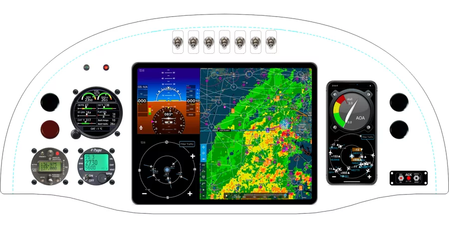 An RANS Aircraft S-7S Courier instrument panel design
